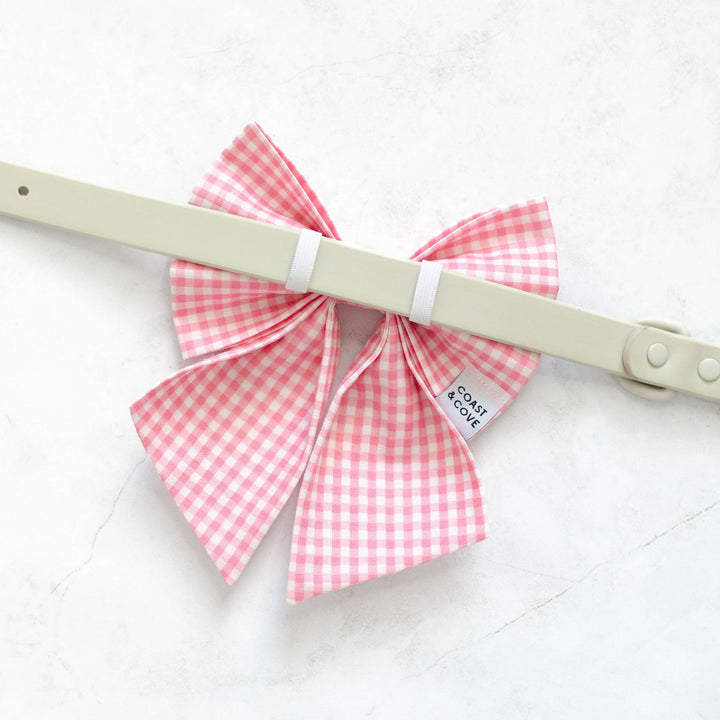 Baby Pink Mini Gingham Sailor Bow