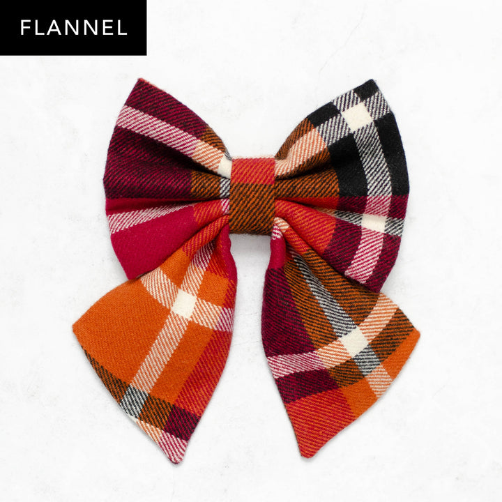 Cozy Cabin Plaid Flannel Sailor Bow