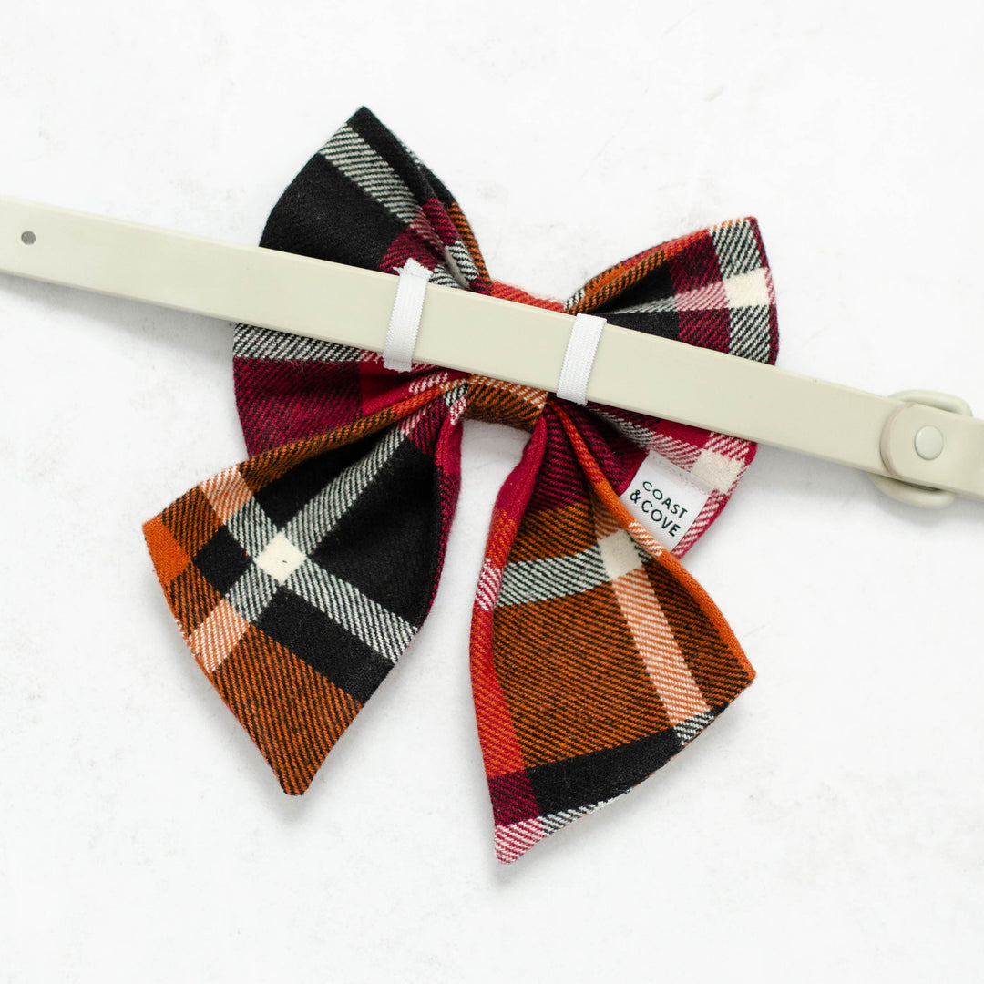 Cozy Cabin Plaid Flannel Sailor Bow