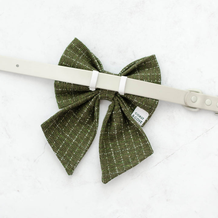 Evergreen Tweed Flannel Sailor Bow