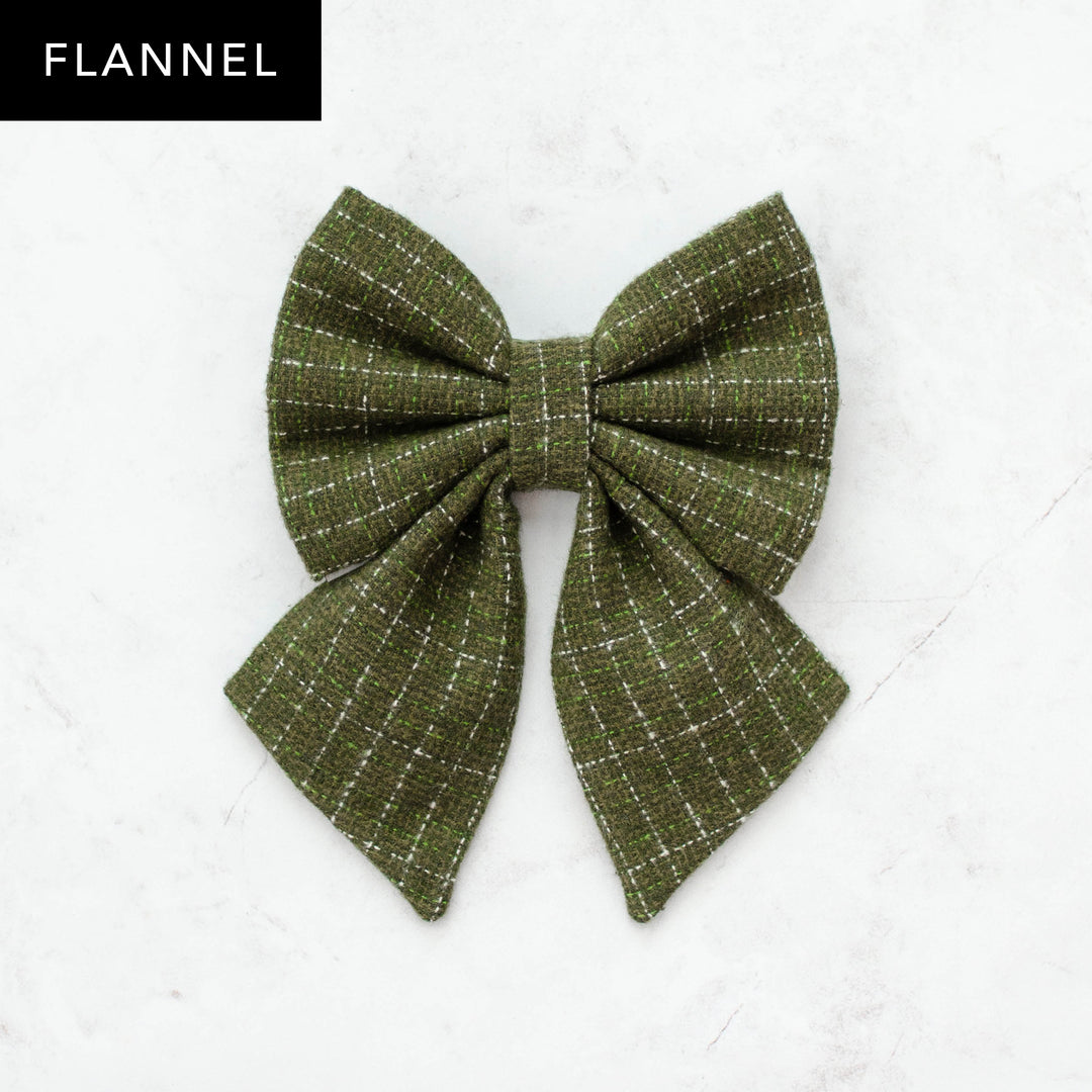 Evergreen Tweed Flannel Sailor Bow