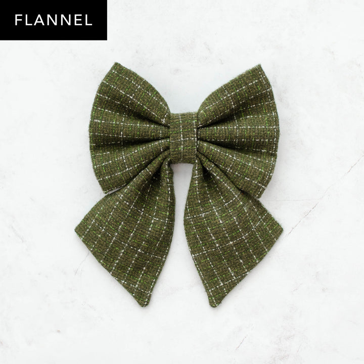 Evergreen Tweed Flannel Sailor Bow