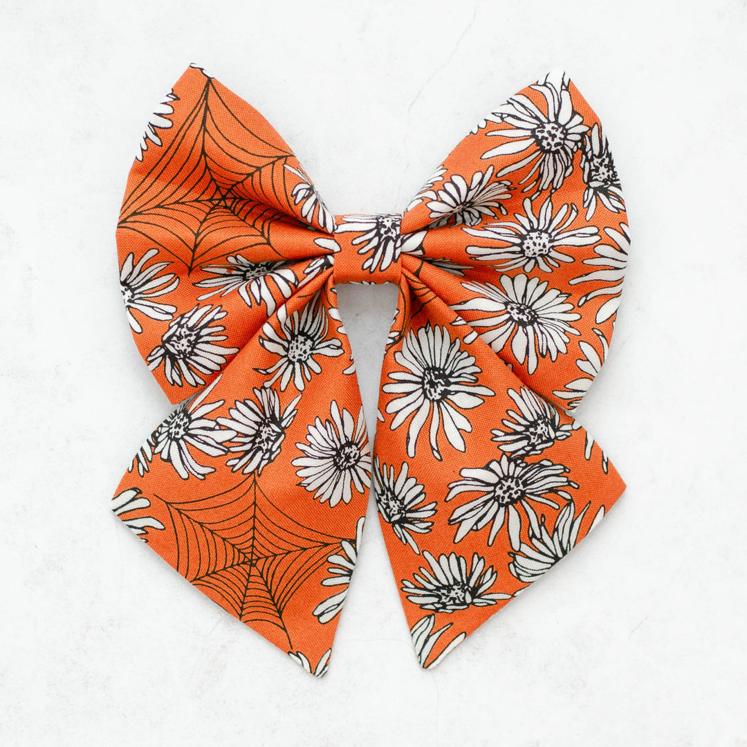 Webbed Floral Sailor Bow