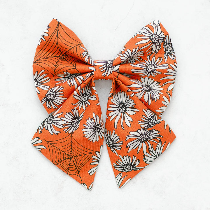 Webbed Floral Sailor Bow