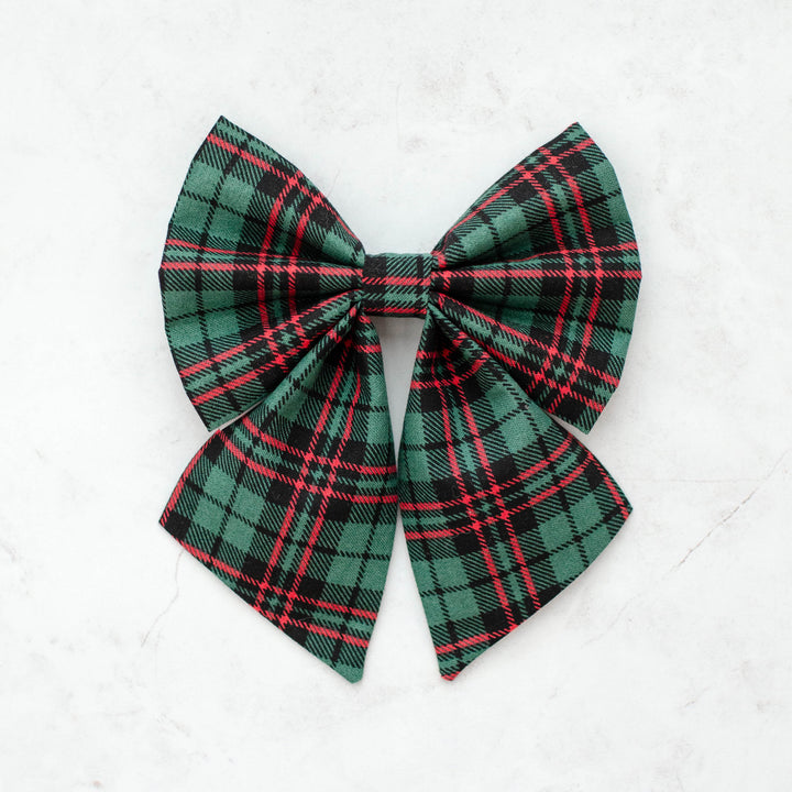 Yuletide Plaid Sailor Bow