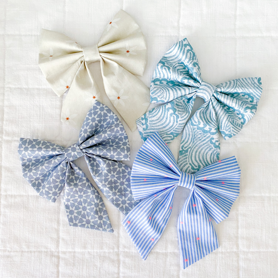 Coastal Floral Sailor Bow