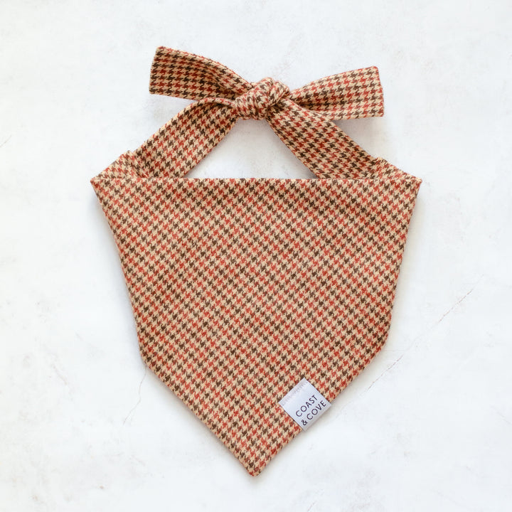 Autumn Houndstooth Flannel Bandana