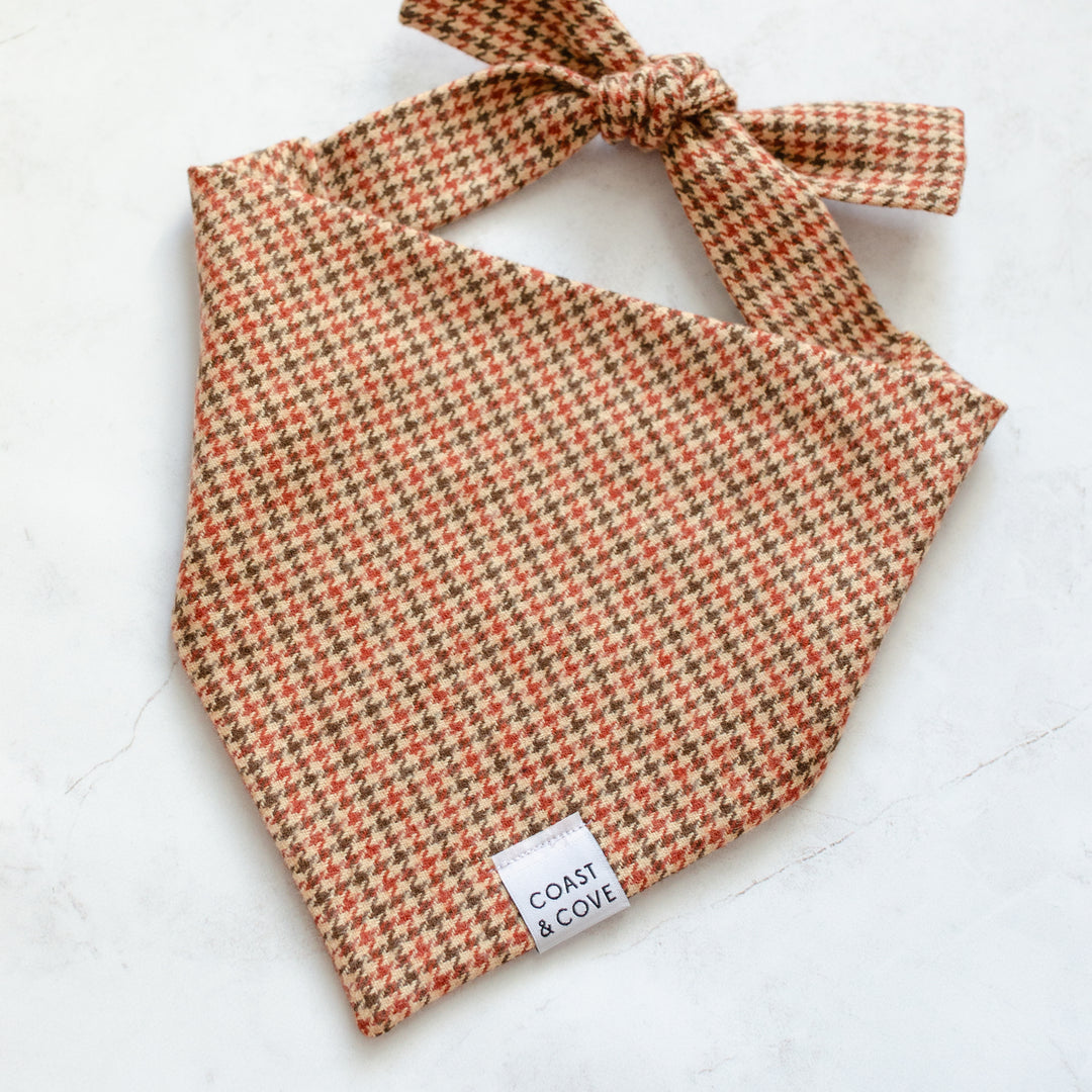 Autumn Houndstooth Flannel Bandana