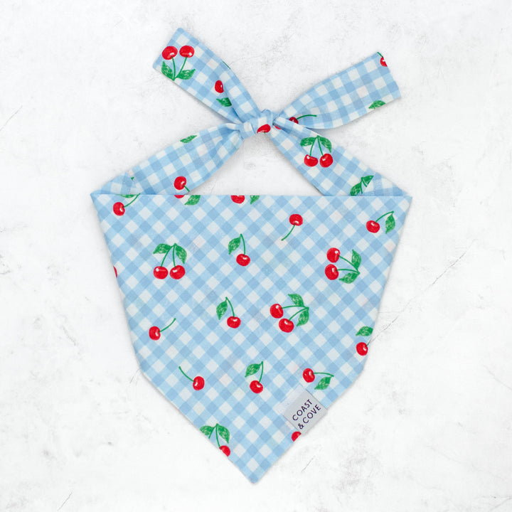 Blue Cherry Picnic Bandana