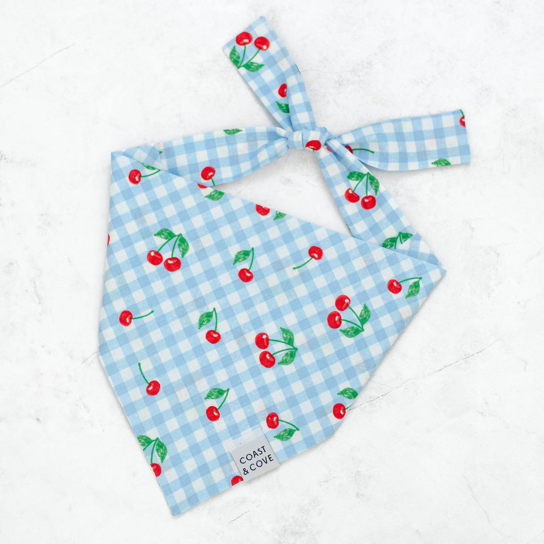 Blue Cherry Picnic Bandana