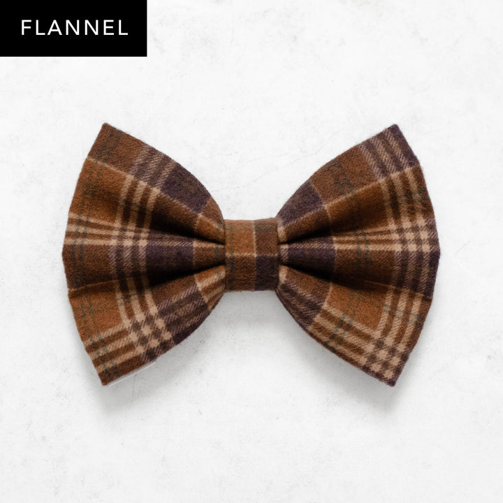 Chestnut Plaid Flannel Bow Tie