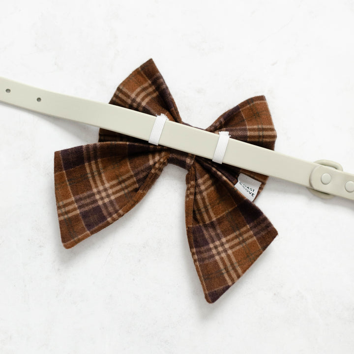 Chestnut Plaid Flannel Sailor Bow