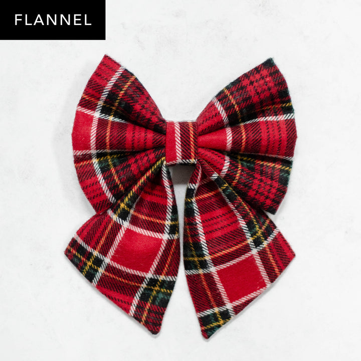 Noel Plaid Flannel Sailor Bow
