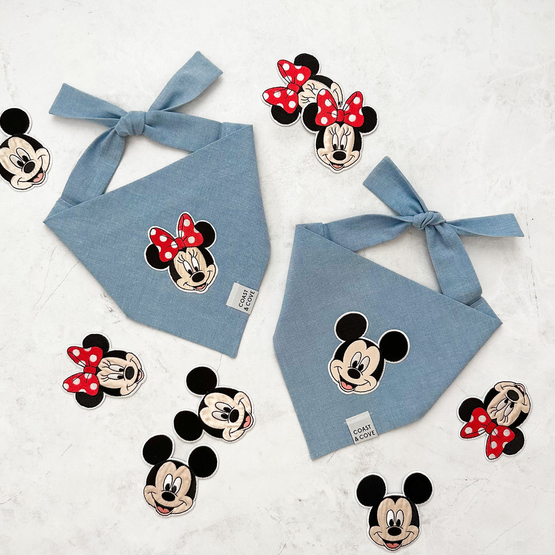 90's Denim Mouse Patch Bandana