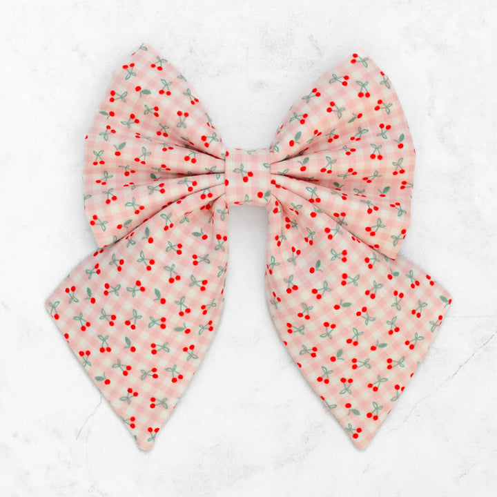 Petite Cherry Sailor Bow
