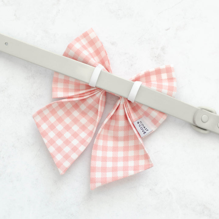 Pink Gingham Sailor Bow