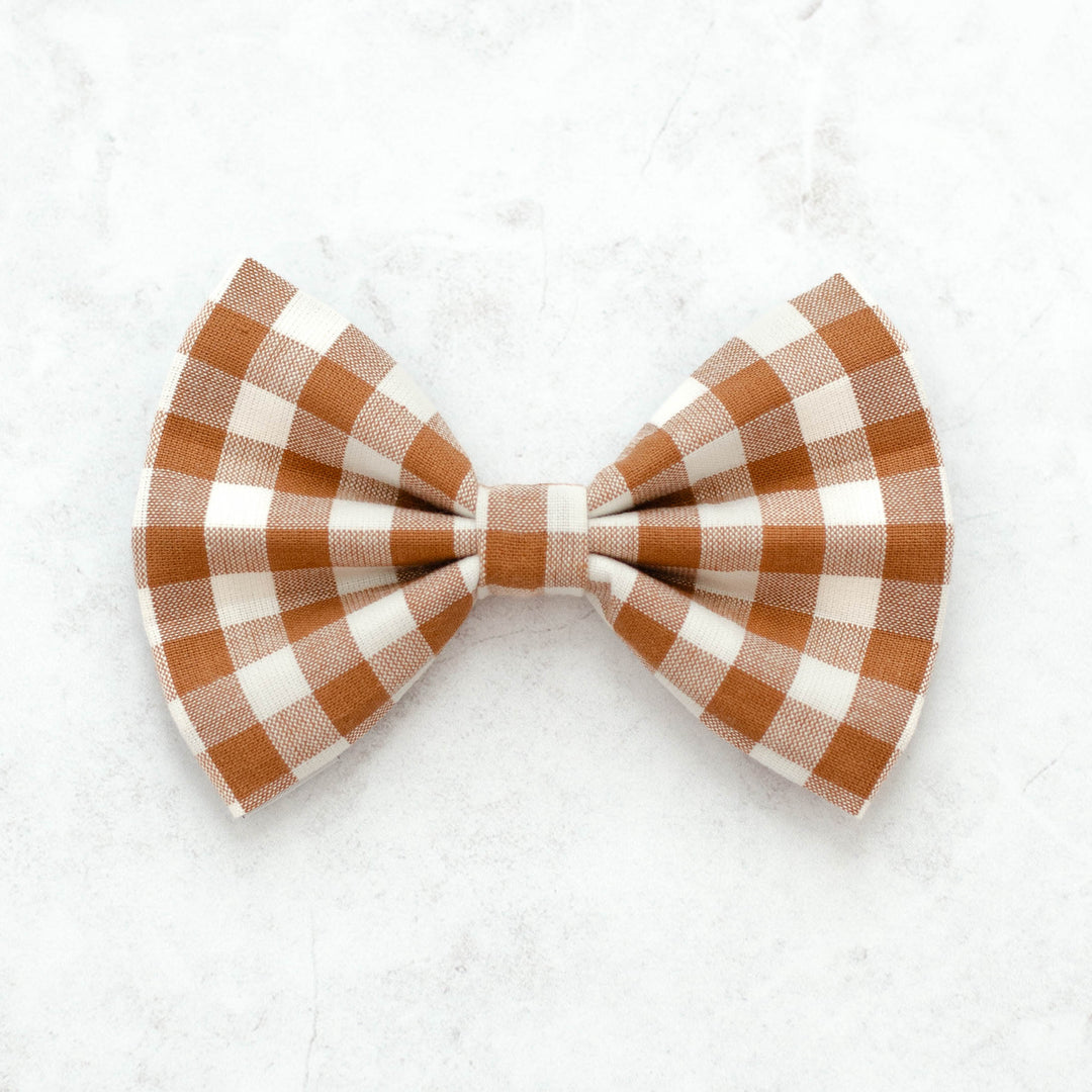 Pumpkin Gingham Bow Tie