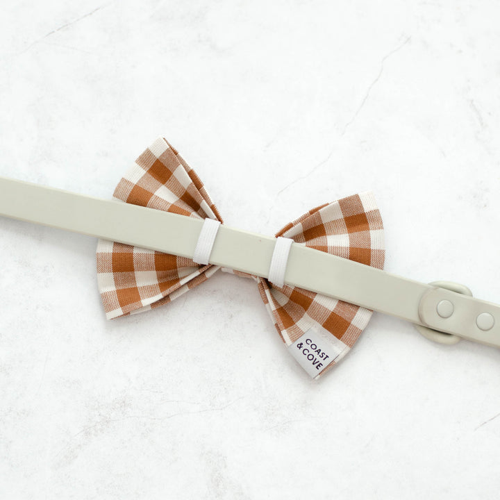 Pumpkin Gingham Bow Tie