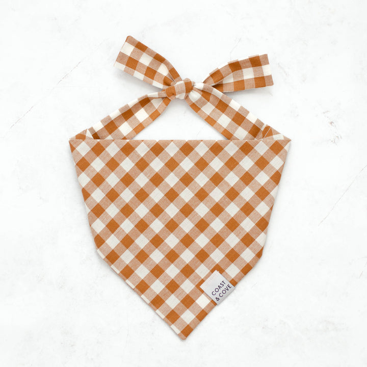 Pumpkin Gingham Bandana