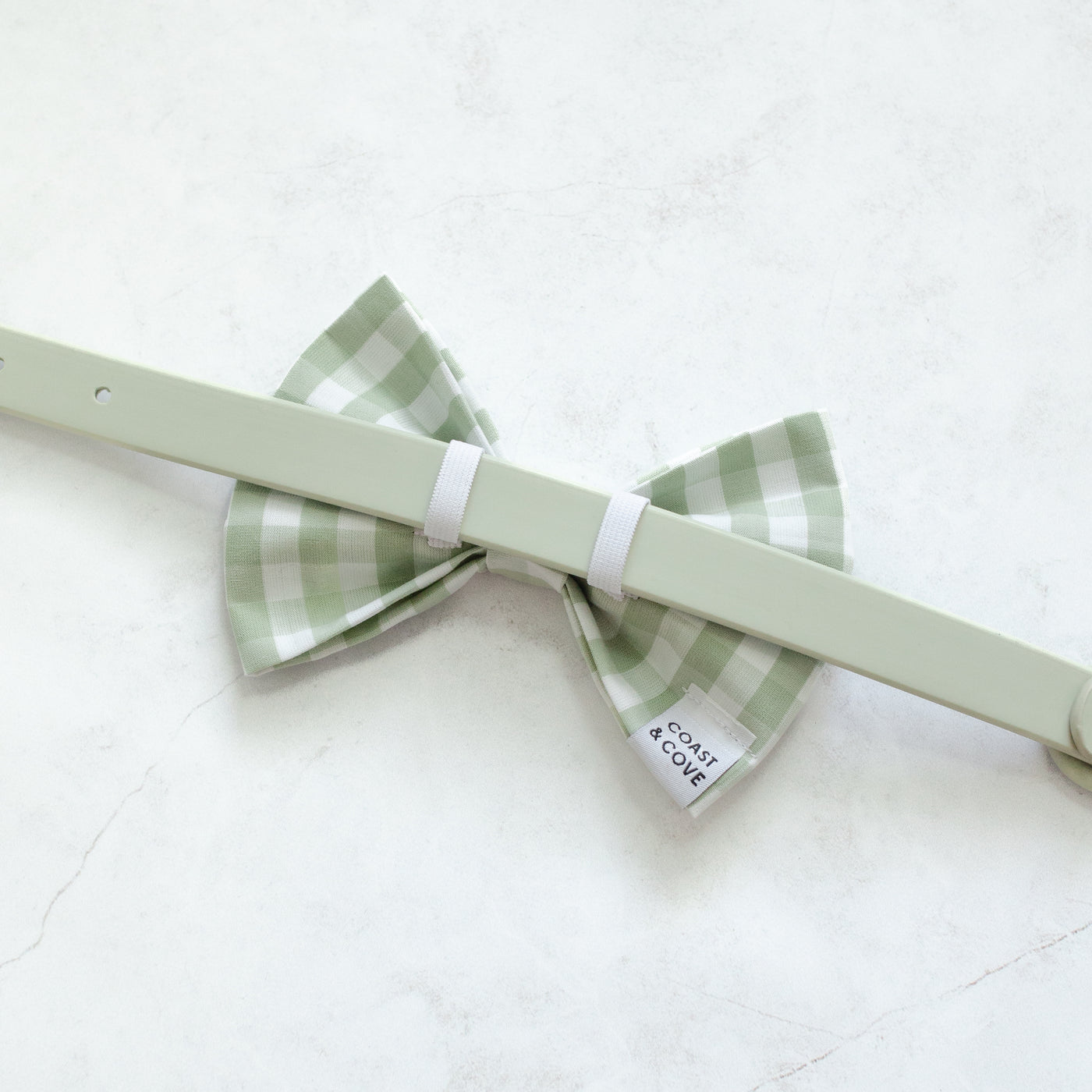 Sage Green Gingham Bow Tie