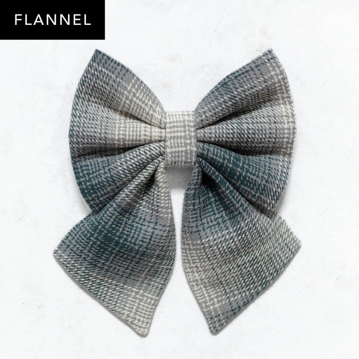 Snowfall Plaid Flannel Sailor Bow