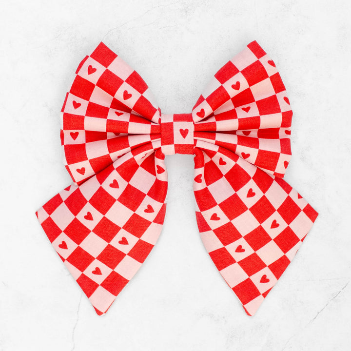 Valentine Check Sailor Bow