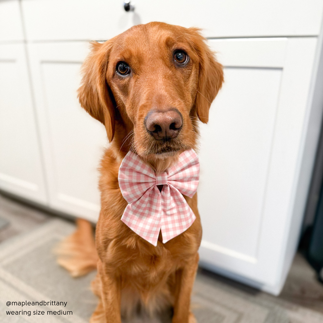 Pink Gingham Sailor Bow