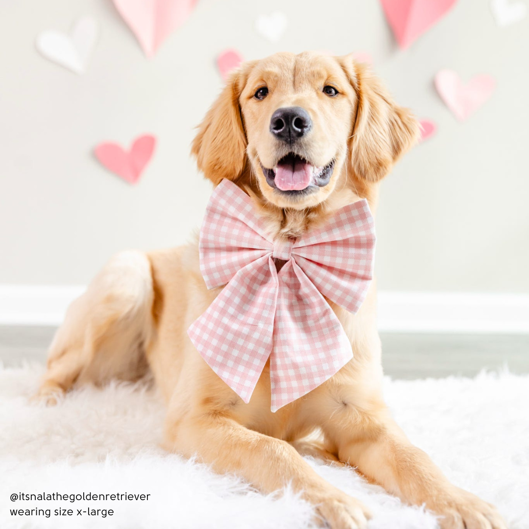 Pink Gingham Sailor Bow