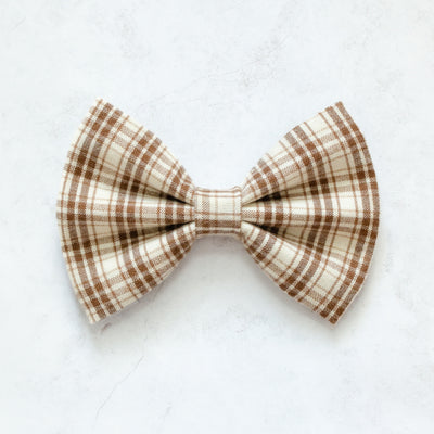 Woodland Plaid Flannel Bow Tie up