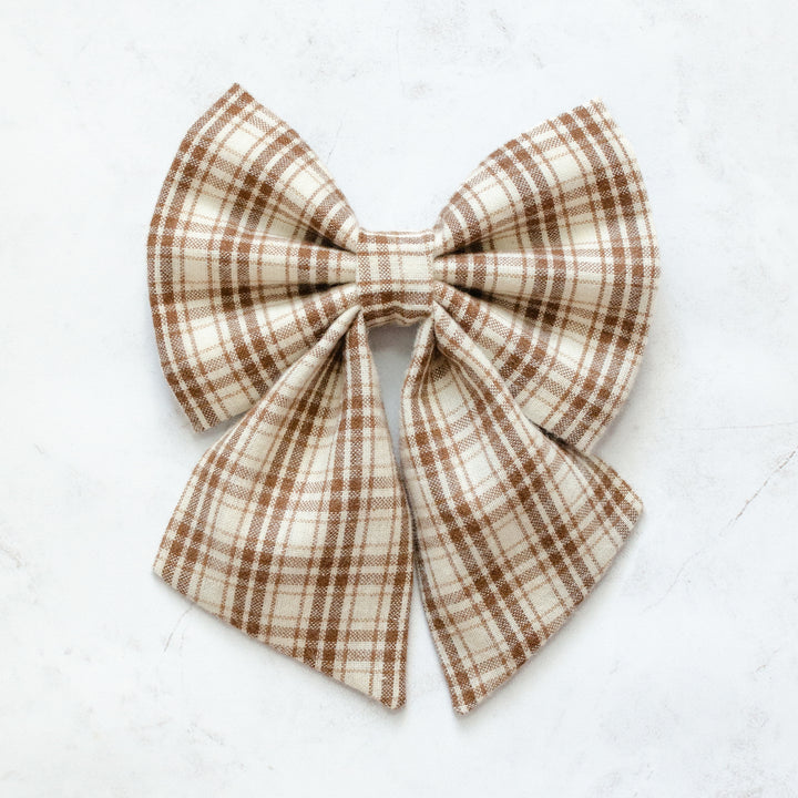 Woodland Plaid Flannel Sailor Bow