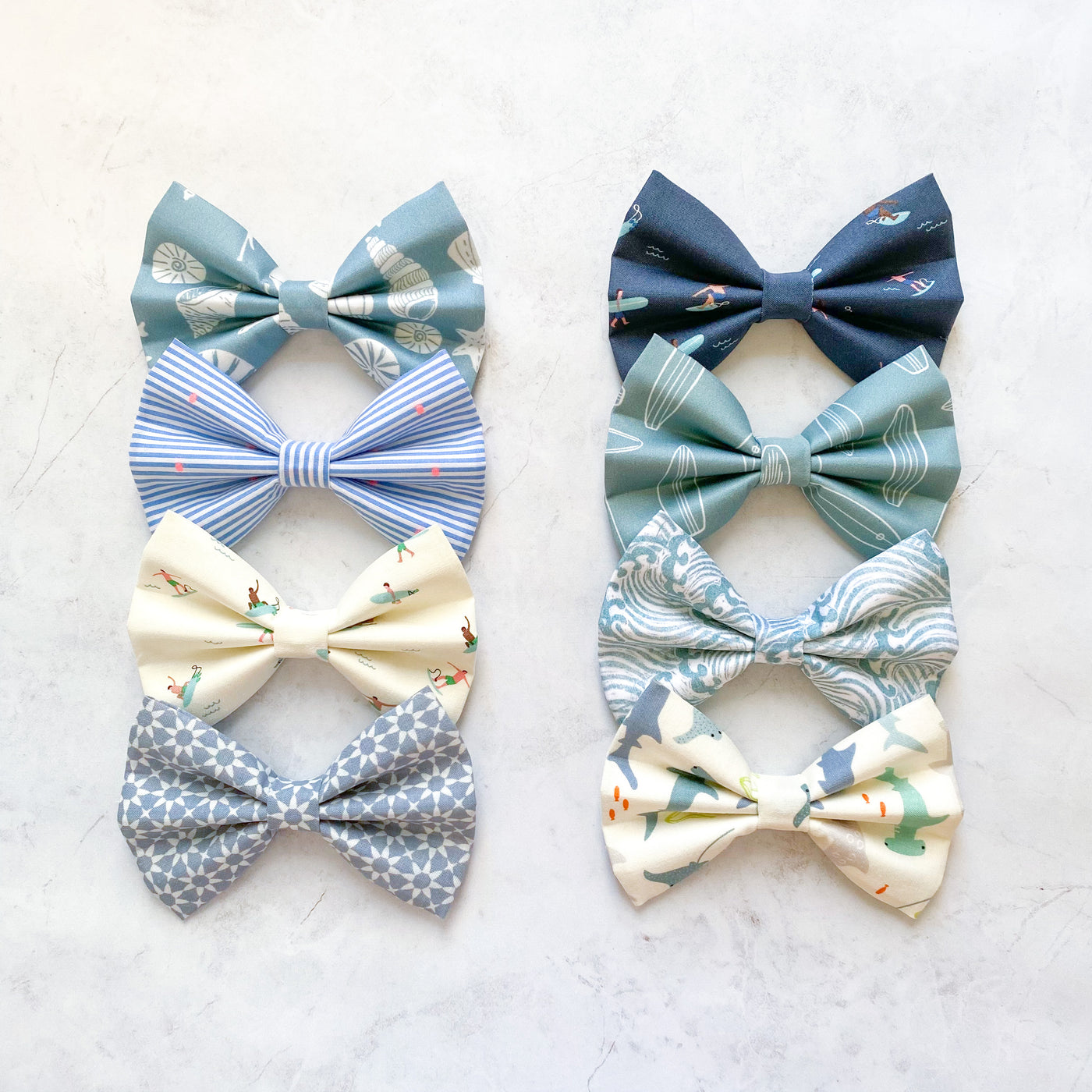 Blue Seersucker Bow Tie