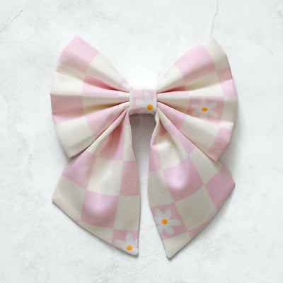 Millennial Pink Check Sailor Bow
